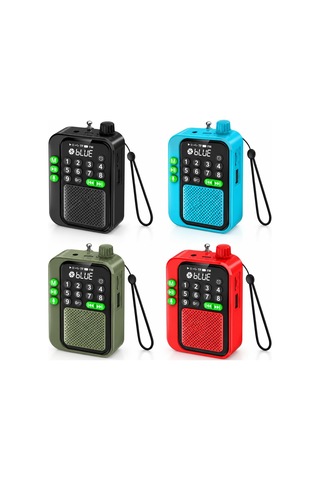 Lexroo C9 Bluetooth Şarjlı Radyo Usb & Tf Kart Okuyucu Deprem Çantasına Uygun Fm Radyo, Haki
