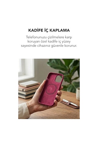 Apple İphone 16 Pro Max Uyumlu Magsafe Lansman Silikon Kılıf Koyu Pembe
