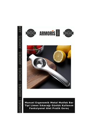 Manuel Ergonomik Metal Mutfak Bar Tipi Limon Sıkacağı Günlük Kullanım Fonksiyonel Alet Pratik Gereç Çelik