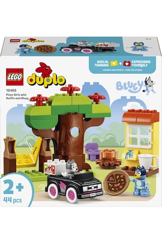 LEGO® DUPLO® Bluey Pizzacı Kızlar: Muffin ve Bluey 10469 - 2 Yaş ve Üzeri Çocuklar için Figür İçeren Oyuncak Yapım Seti (44 Parça)