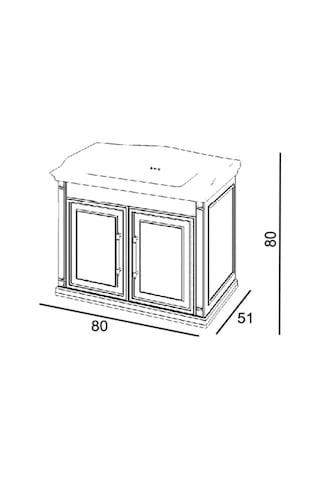 Denko Albatros 80 Cm Mdf Beyaz Banyo Dolabı Alt Modül Ve Lavabo Beyaz