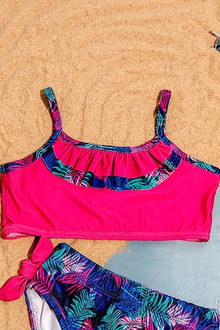 Beniizle Desenli Kız Çocuk Bikini Takım Çiçek
