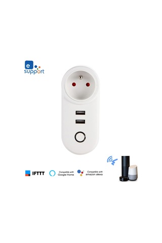 Yunboo Wifi Akıllı Prizi, Uygulama Ve Ses Kontrolü, Zamanlama Fonksiyonu, 2 Usb Portu, 2200w, Tuya/ewelink Desteği