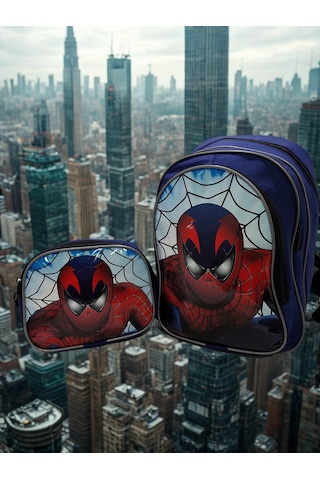 Newfull Erkek Örümcek Okul Ve Beslenme Çantası-Ekonomik