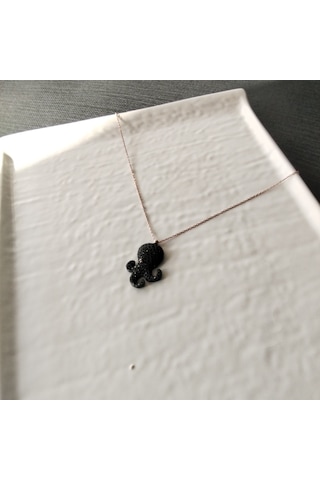 925 Ayar Gümüş Kadın Kolye- Rose Renk - Şık Tasarım - Model 1 Gümüş