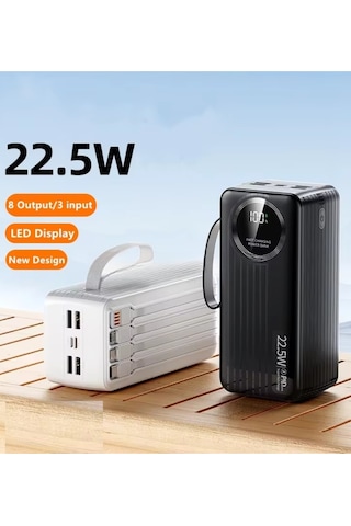 Polygold Pg-pw650 50000 Mah Power Bank 22.5w Süper Hızlı Şarj, 4 Dahili Kablolu Ve Dijital Led Ekran