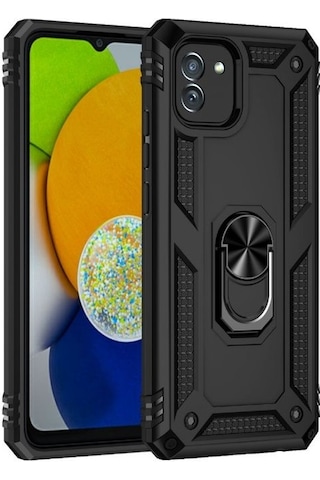 Smcase Samsung Galaxy Uyumlu A04 Kılıf Vega Yüzüklü Tank Kapak