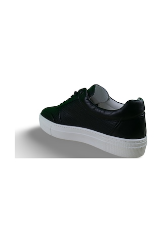 Erkek Hakiki Deri Casual Sneaker Siyah