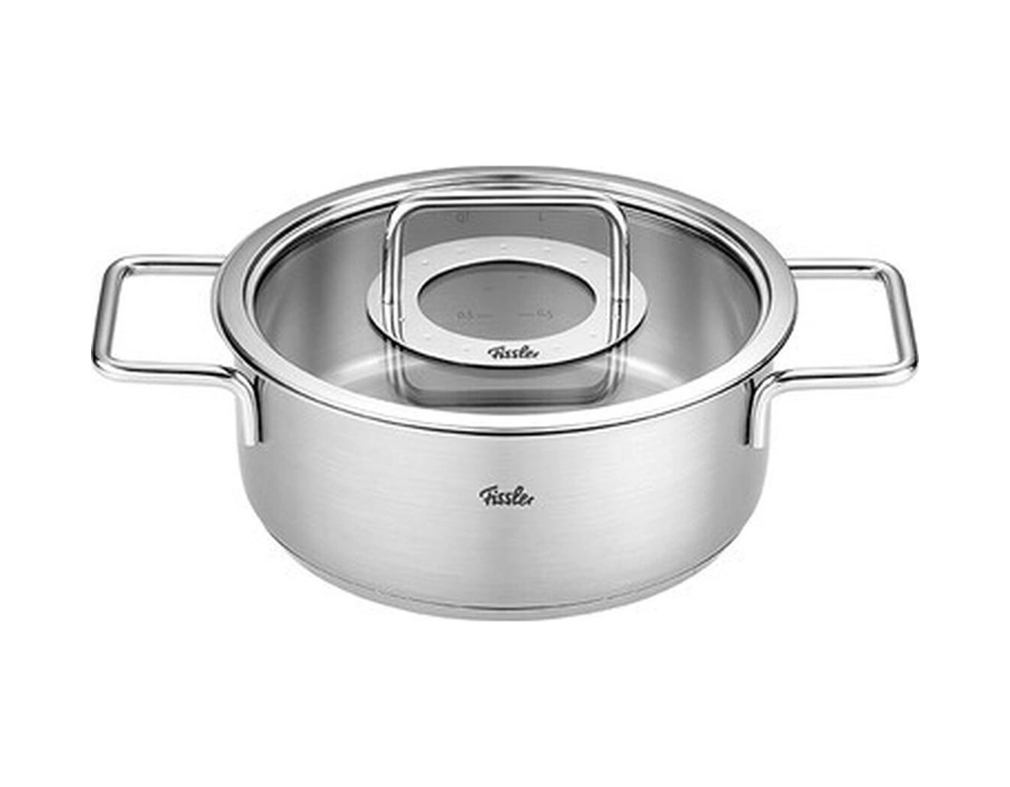 Fissler Pure Collection Cam Kapak Kısa Tencere 24 Cm Bakır - Siyah