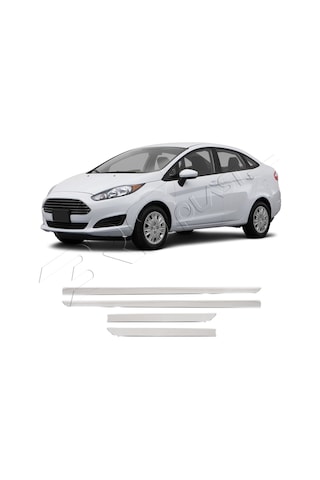 Ford Fiesta Mk6 Uyumlu 2009-2017 Krom Yan Kapı Çıtası 4 Parça Paslanmaz Çelik
