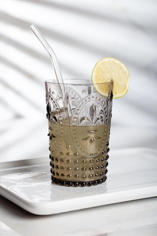 Akrilik Füme Tekli Kısa Bardak & Su Meşrubat Kahve Yanı Bardağı 400 Ml Cam Değildir Füme