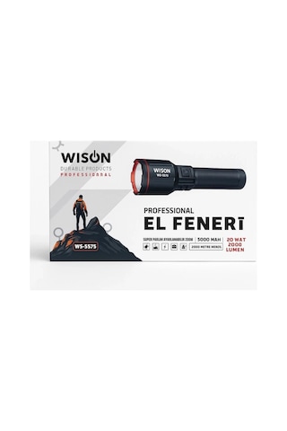 Wison Ws-5575 Şarjlı El Feneri 20w 2000 Lümen Lazer Led Çok Renkli