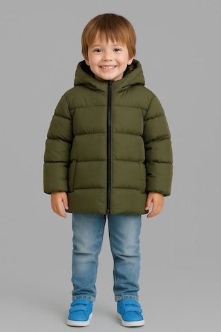 Blayn Jeans Erkek Çocuk Kapşonlu Montiçi Polarlı Su Ve Rüzgara Dayanıklı Haki