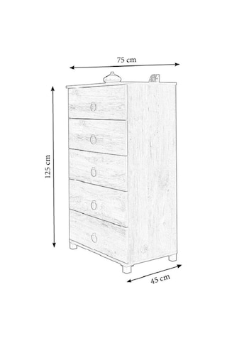 Mobilya Sarayı Yüksek 5 Çekmeceli Şifonyer (525247265)