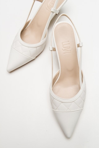 Luvishoes Poınt Beyaz Kadın Topuklu Ayakkabı Beyaz