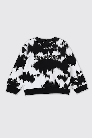 Panço Kız Bebek Nakış Detaylı Desenli Beyaz Sweatshirt