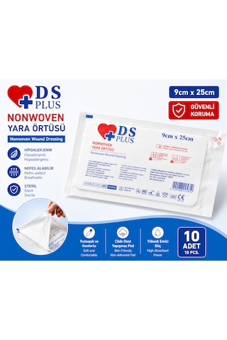 Ds Sağlık Nonwoven Yara Örtüsü 9cm 25cm 10'lu