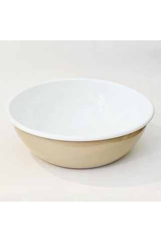 Emaye 32 Cm Kase Bej Bej