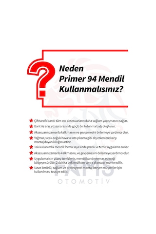 Primer 94 Çift Taraflı Bant İçin Yapışma Arttırıcı/kuvvetlendirici Mendil 1 Adet