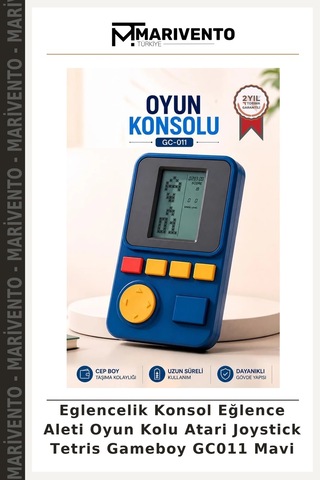 Eglencelik Konsol Eğlence Aleti Oyun Kolu Atari Joystick Tetris Gameboy Gc011 Mavi