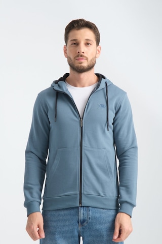 Shooter Sportwear Shooter Erkek Üç İplik Şardonsuz Fermuarlı Kapüşonlu Sweatshirt Orman Yeşili