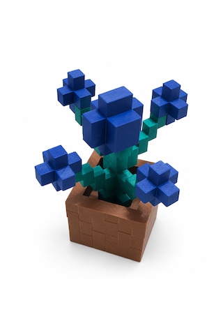 Piksel Orkide Biblo - 3d Baskı, Minecraft Esintili Mavi