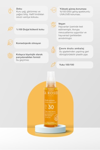 Yüksek Korumalı Güneş Koruyucu Yağ Organik Kayısı Yağı İçeren Spf 30 150 Ml