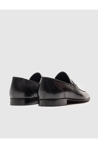 Cabani Hakiki Deri Siyah Kemerli Erkek Klasik Ayakkabı Siyah