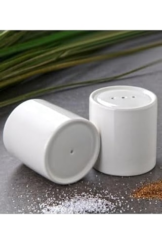 2 Li Porselen Tuzluk Biberlik 100ml Acı Kahverengi