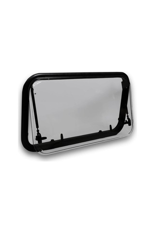 Babarvy 90x50cm 90 Amortisörlü Karavan Camı / Pencere Siyah