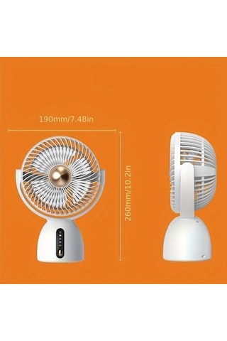 Hepu Hp-f07 Usb Şarjlı Sessiz Masaüstü Mini Fan 360 Derece Ayarlanabilir Gövde Vantilatör Acı Kahverengi