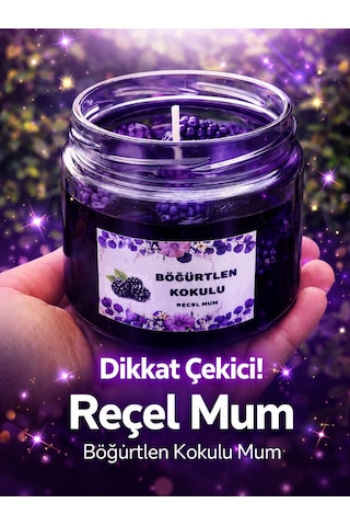 Reçel Mum Böğürtlen Kokulu Mum Dekoratif Mum Mor