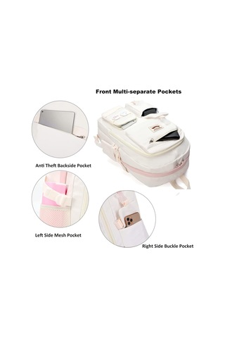 Aromee Gençler Kız Okul Sırt Çantası Seyahat Sırt Çantası - Beyaz