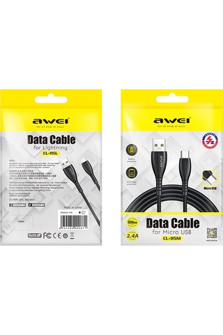 Awei Cl-115t 1m 2.4a Usb Tip-c / Usb-c Şarj Kablosu