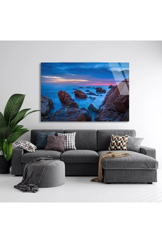 Kayalık Sahil - Cam Tablo - Deg1325 140 X 90 Cm