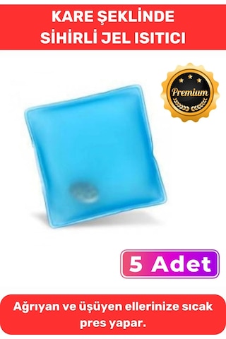 Soğuk Havalarda Kış Kayak Dağcı Kare Şeklinde El Isıtıcısı Sihirli Jel Torba Cep Sobası 5 Adet Çok Renkli