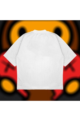 Startmore Bape X Comme Des Garçons Oversize Unisex Pamuklu Nefes Alan Kalın Kumaşlı Beyaz