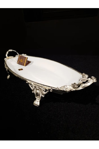 Limoges Paniz Sunum Tabağı Ayaklı 41 Cm Gümüş Whs148
