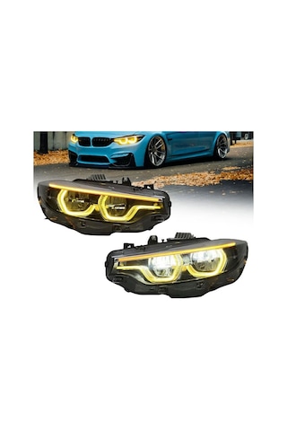 Autogp Bmw F32 F33 F36 Ön Far Lambası Ledi Lci Model Yellow Drl 2013 / 2016