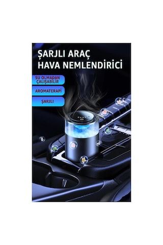 Robeve Buhar Makinesi Şarj Edilebilir 4 Modlu Akıllı Araç Aroma Difüzörü Hava Nemlendirici, Otomatik Açılma Özellikli & Ortam Aydınlatmalı