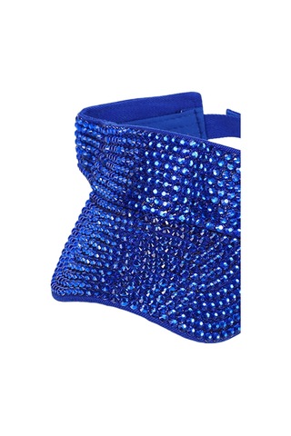 Kadınlar İçin Şık Ve Göz Alıcı Kristalli Güneş Gözlüğü Kapağı Mavi Renkli Tenis Sporu Aksesuarı Mavi