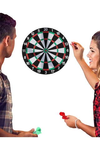 Şık - 418 - Tasarımlı Dart Tahtası 12 İnç Dalı - Glblseme - Ahşap Gövde
