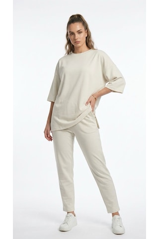 Ded Collectıon Kacın Oversize Kesim Kısa Kol Basic Modal İkili Takım Beyaz