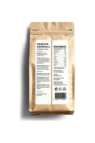 Vanilla Bean Coffee 200g, Vanilya Aromalı Çekirdek Kahve Çekirdek Kahve