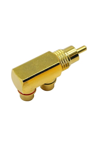1 Erkek - 2 Dişi Gold 90 Derece Rca Çoklayıcı Tek