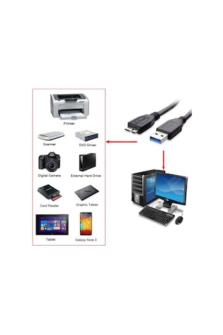 Usb 3.0 Hdd Harddisk Kablosu - Harici Harddisk Kablosu - 1.8M