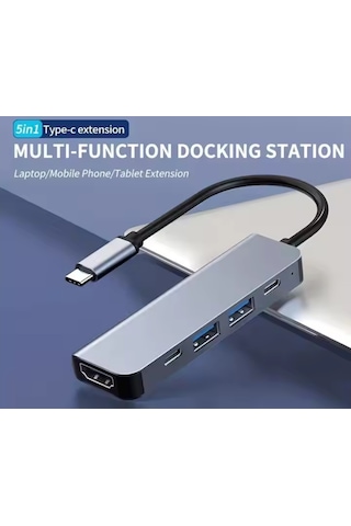 Platoon Pl-5560 4k Type-c 5in1 Şarj,hdmı Ve Usb Çoğaltıcı Adaptör Çevirici