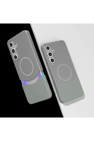 Galaxy Uyumlu S25 Kılıf M-safe Şarj Özellikli Mıknatıslı Zore Duble Kapak