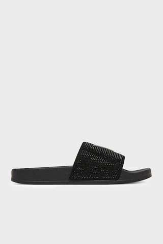 Guess Beach Taşlı Üçgen Logolu Terlik E6gz16bb00f Bayan Terlik E6gz16 Bb00f Jblk Siyah
