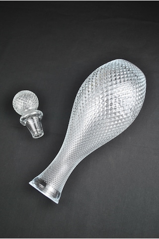 El Yapımı Cam Kapaklı Sürahi 1 Litre Şerbetlik Karaf